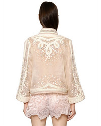 Ermanno Scervino Embroidered Silk Organza Jacket