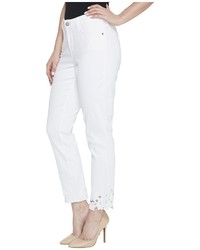 NYDJ Alina Ankle W Applique In Optic White Jeans