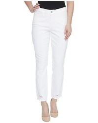NYDJ Alina Ankle W Applique In Optic White Jeans