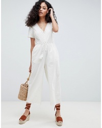 ASOS DESIGN Cotton Embroidered Jumpsuit With