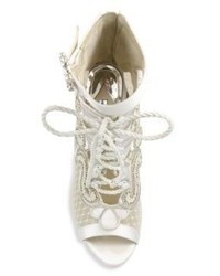 Sophia Webster Selina Embroidered Satin Lace Booties