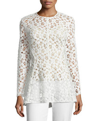 White Embroidered Lace Blouse