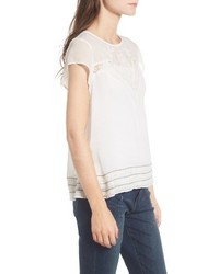 Hinge Embroidered Lace Yoke Top