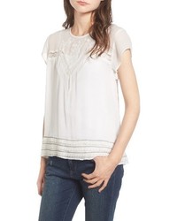 Hinge Embroidered Lace Yoke Top