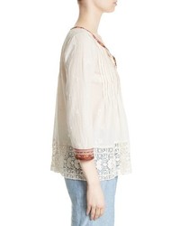 Joie Gustavie Embroidered Cotton Blouse