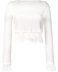 3.1 Phillip Lim Lace Embroidered Crop Top