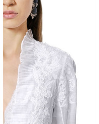 Ermanno Scervino Lace Embroidered Cotton Voile Shirt