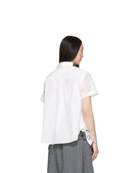 Sacai White Embroidered Lace Top