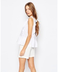 Paul & Joe Paul And Joe Sister Lace Cutwork Frill Front Embroidered Sleeveless Smock Top