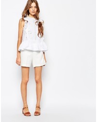 Paul & Joe Paul And Joe Sister Lace Cutwork Frill Front Embroidered Sleeveless Smock Top