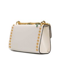 Gucci White Embroidered Padlock Small Shoulder Bag