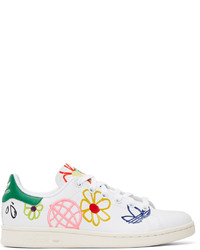 adidas Originals White Doodle Stan Smith Sneakers