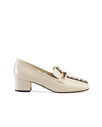 Gucci Leather Pumps With Crystal Stripe