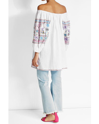 JULIET DUNN Embroidered Cotton Blouse