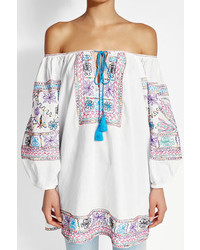 JULIET DUNN Embroidered Cotton Blouse