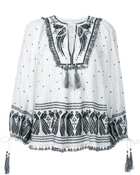 Zimmermann Peacock Embroidered Blouse