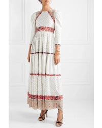 Ulla Johnson Salma Open Back Embroidered Macram And Linen And Cotton Blend Gown