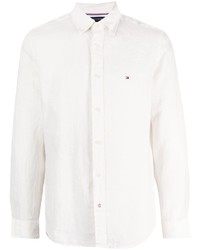Tommy Hilfiger Logo Embroidered Linen Shirt