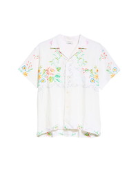 Bode One Of A Kind Embroidered Linen Shirt