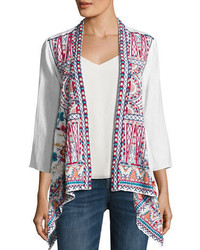 Johnny Was Jwla For Mina Embroidered Linen Cardigan
