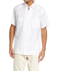 TEXAS STANDARD Linen Cotton Guayabera Shirt In Whitesilver At Nordstrom