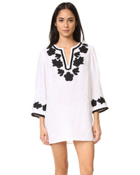 White Embroidered Linen Tunic