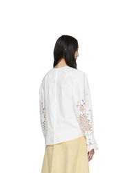 See by Chloe White Poplin Embroidery Blouse