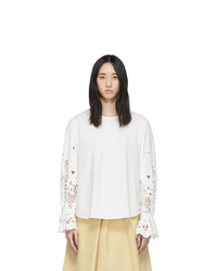 See by Chloe White Poplin Embroidery Blouse