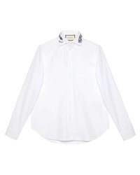 Gucci Cotton Shirt With Embroidered Collar