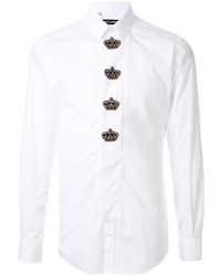 Dolce & Gabbana Crown Patches Slim Fit Shirt