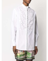 Valentino Embroidered Collarless Shirt