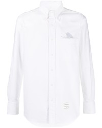 Thom Browne Embroidered Detail Buttoned Shirt