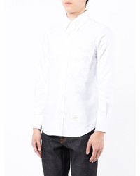 Thom Browne Embroidered Detail Long Sleeve Cotton Shirt