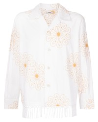 Bode Embroidered Frayed Edge Shirt