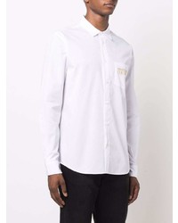 VERSACE JEANS COUTURE Embroidered Logo Cotton Shirt