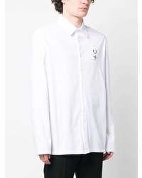 Raf Simons X Fred Perry Embroidered Logo Cotton Shirt