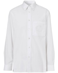 Burberry Embroidered Logo Long Sleeve Shirt