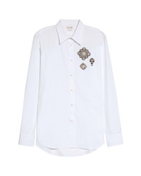 Alexander McQueen Embroidered Patch Button Up Shirt