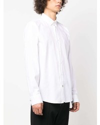 BOSS Logo Embroidered Button Up Cotton Shirt