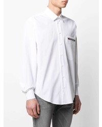 Moschino Logo Embroidered Cotton Shirt