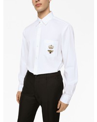 Dolce & Gabbana Logo Embroidered Cotton Shirt