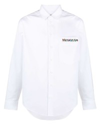 Moschino Logo Embroidered Cotton Shirt