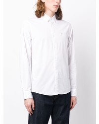 Calvin Klein Logo Embroidered Stretch Cotton Shirt