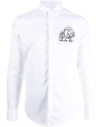 Emporio Armani Logo Patch Cotton Shirt