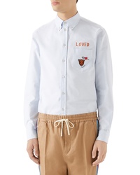 Gucci Loved Embroidered Boxy Oxford Shirt