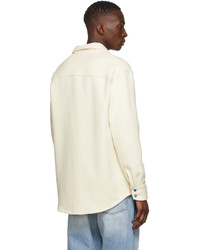 The Elder Statesman Off White Blomerth Embroidered Button Up Shirt
