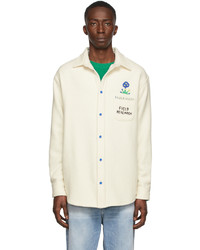 The Elder Statesman Off White Blomerth Embroidered Button Up Shirt