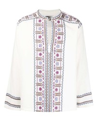 Isabel Marant Patterned Jacquard Collarless Shirt