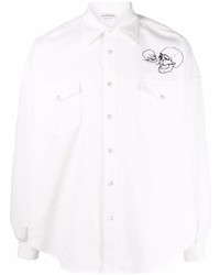 Alexander McQueen Skull Embroidered Cotton Shirt