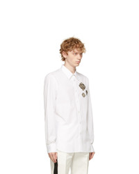 Alexander McQueen White Embroidered Pearl Patches Shirt